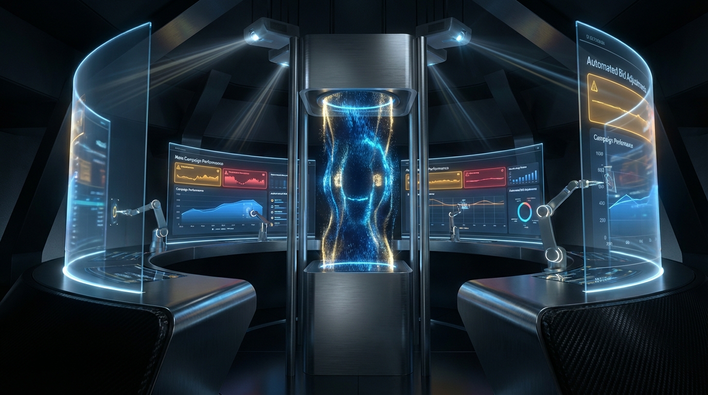 AI agents managing Meta ad campaigns showing autonomous optimization and decision-making workflows